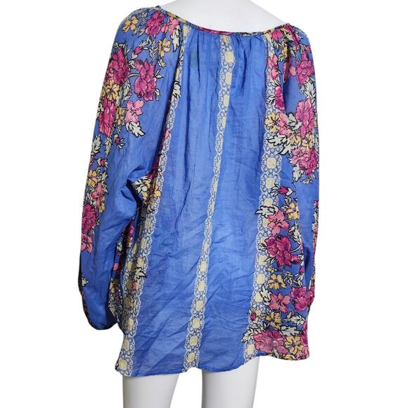 NEW Free People Elena Floral Printed Off Shoulder Tunic Top Size S Blouse NWT - Picture 6 of 7